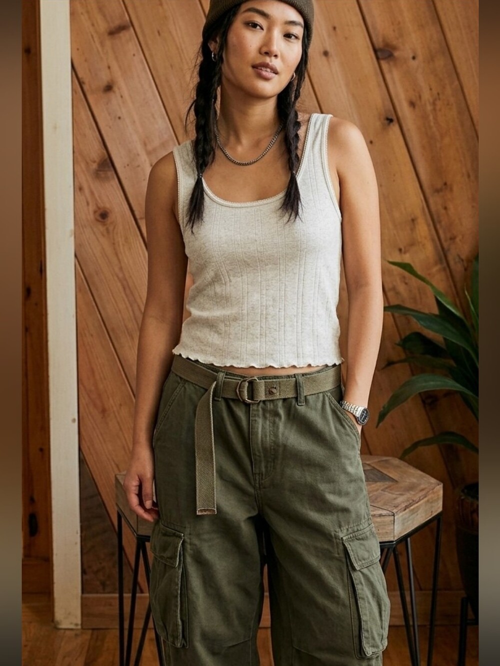 NWT American Eagle Outfitters Pointelle Ribbed Scoop Neck Tank Soft Knit XL